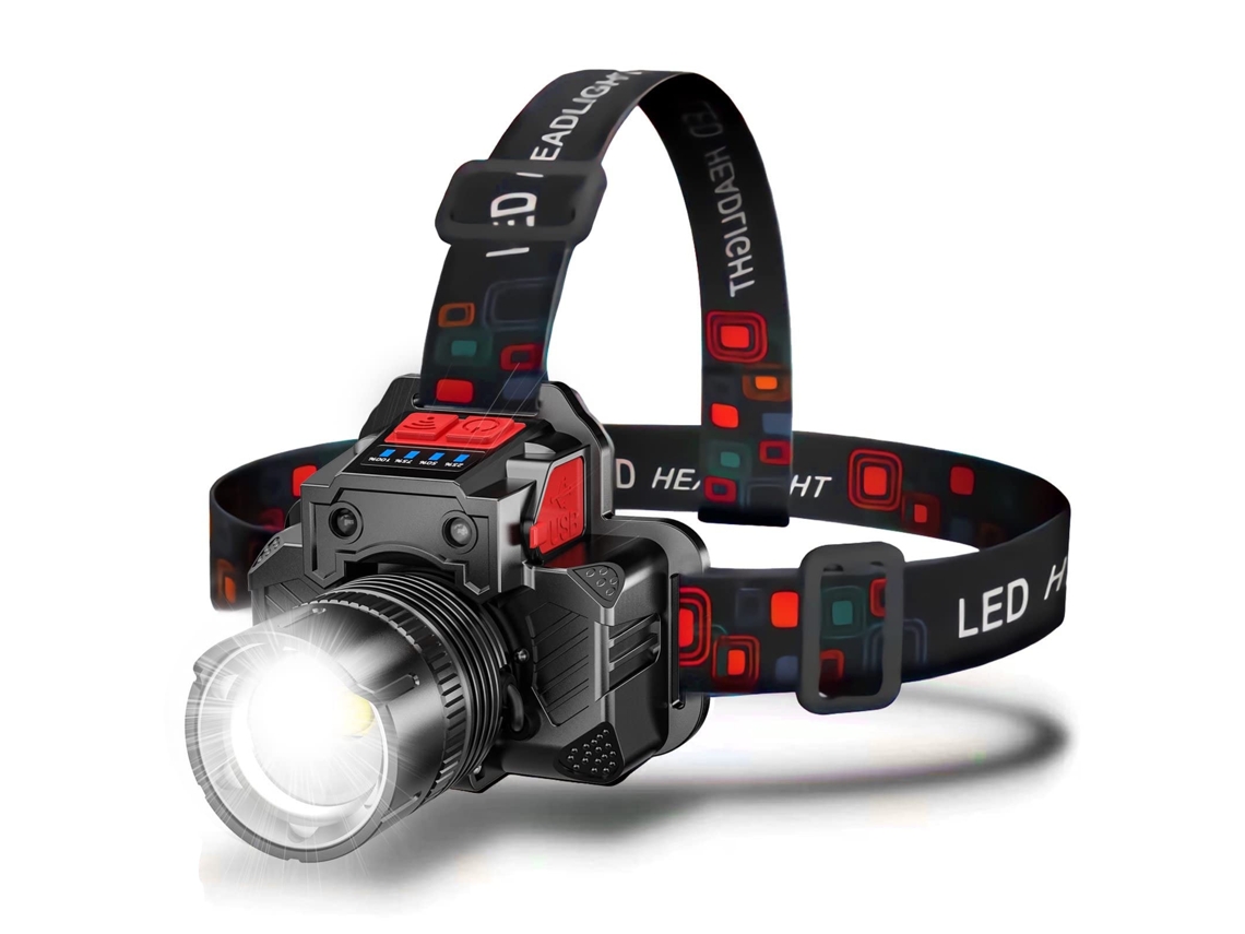 Faróis Led Super Brilhantes Recarregáveis ​​​​ Zoom Rotacional Mecânico Ângulo de 90 Ajustável Lâmpada de Cabeça Usb com Power Bank Alto HALINUIA