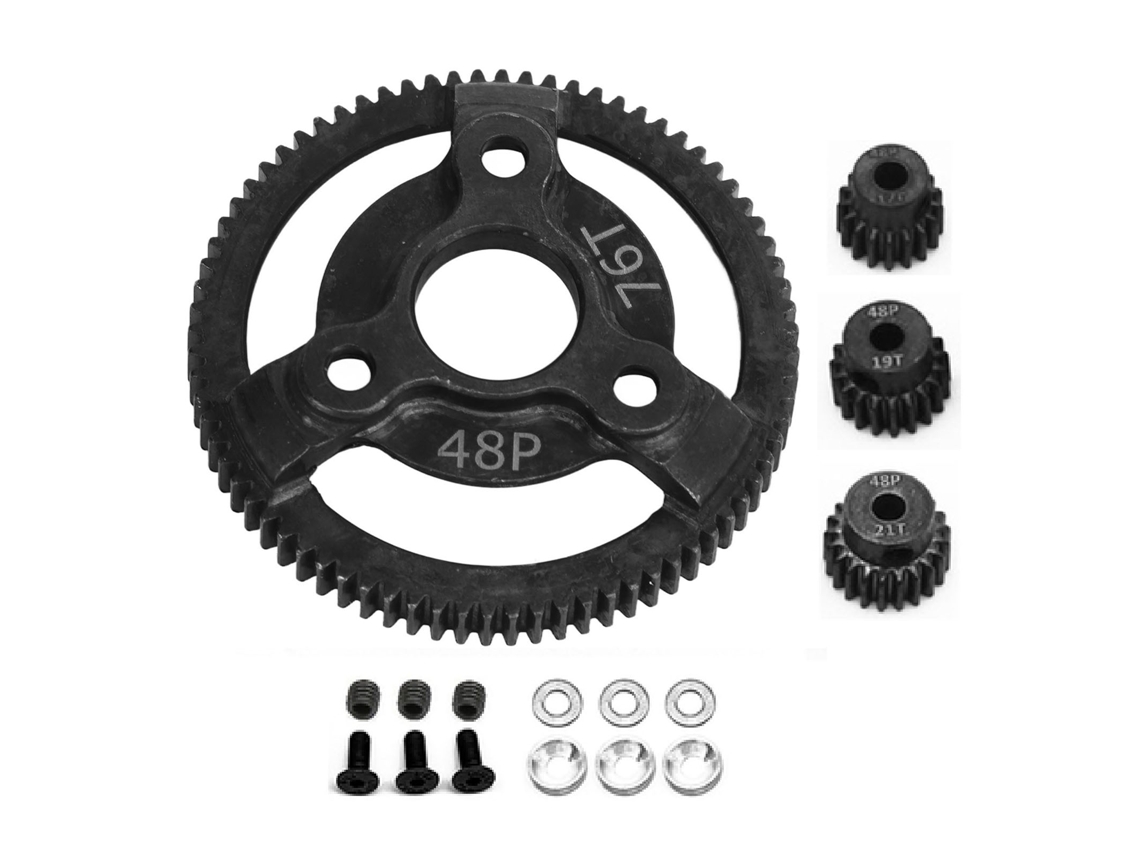 Kit De Engrenagens Para Carro Rc 48p Engrenagem Grande 76t Engrenagens Pinion 19t 20t 21t Para Traxxas Slash 2wd 1/10