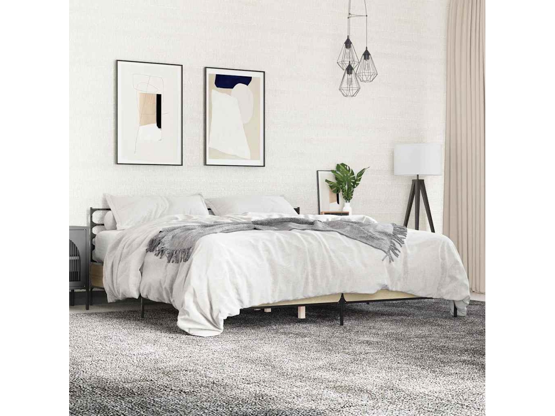 Vidaxl Estrutura De Cama 200x200 Cm Derivados Madeira/metal