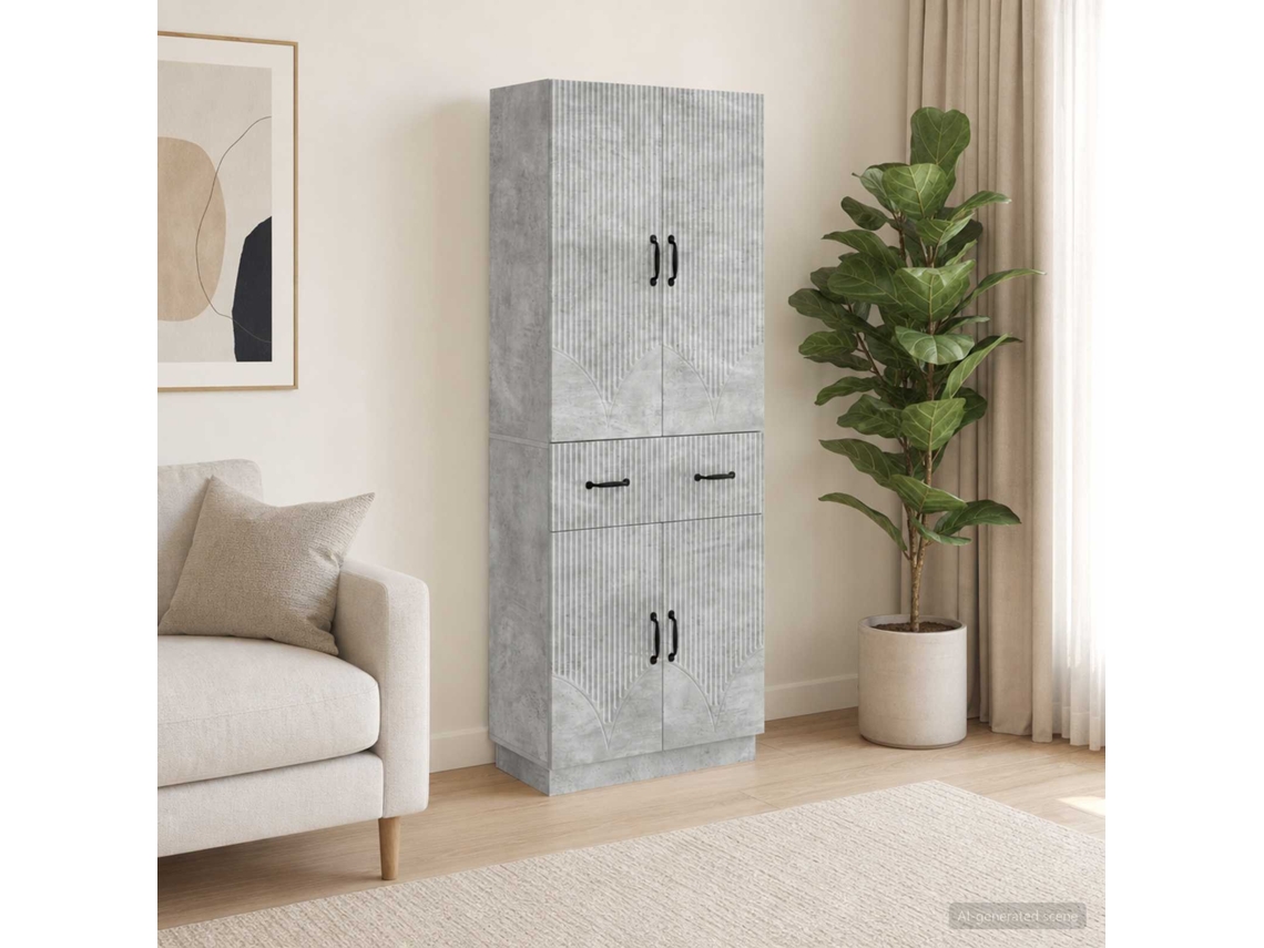 Vidaxl Conjunto De Gabinete 2 Pcs Cinzento Cimento