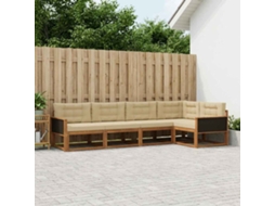 Vidaxl Conjunto De Sofás Para Exterior 5 Unid. Natural E Bege