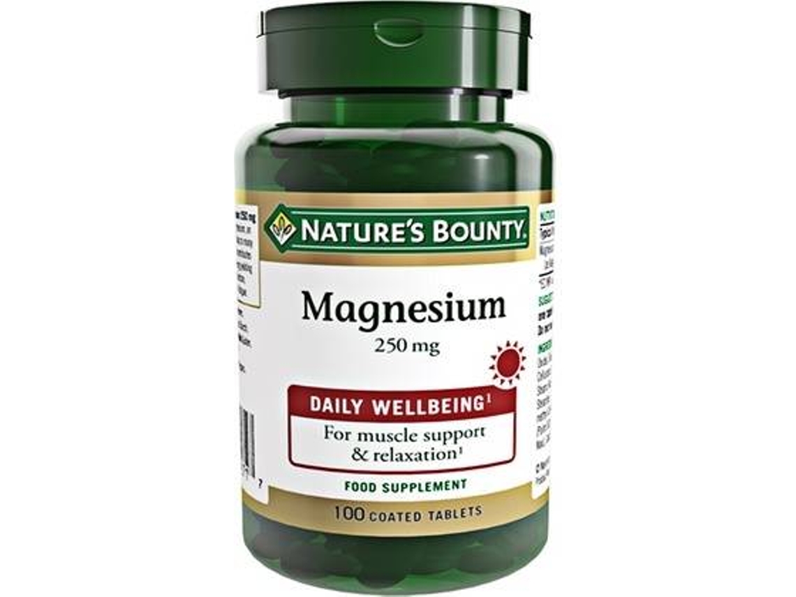 Suplemento Alimentar NATURE'S BOUNTY Magnésio (100 comprimidos de 250mg)