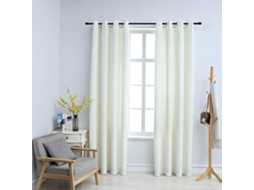 Vidaxl Cortinas Blackout Com Argolas 2 Pcs 140x225 Cm Veludo Creme