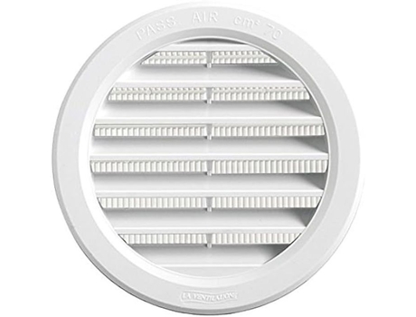 Grelha Redonda Embutida com Mosquiteiro D.100 Branco-Pass Air 70Cm2 LA VENTILAZIONE