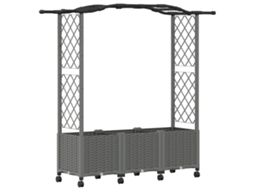 Conjunto 1 Canteiro De Jardim Elevado Vidaxl Cinzento-claro Polipropileno (164 X 40 X 144 Cm)