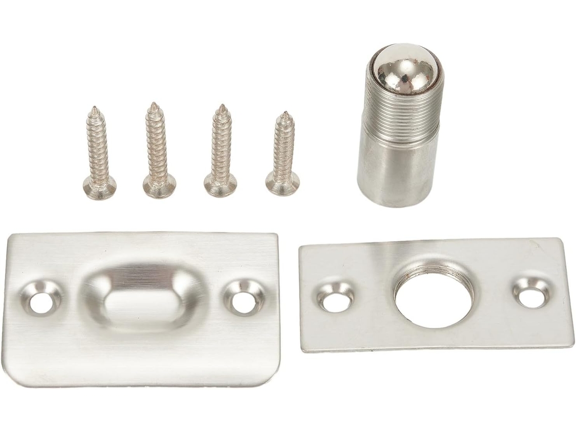 Fecho De Porta Com Esfera Roldana Ajustável, Conjunto De Fecho Mola Em Aço Inoxidável Com Placa Batente, Fechadura De