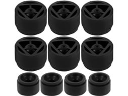 Conjunto De 10 Ilhós De Borracha Preta Para Proteção Do Motor.