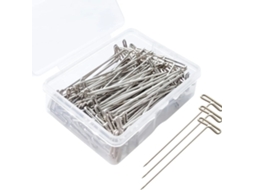 Pacote com 100 Alfinetes em T de 38 Mm para Confecção de Perucas, Modelagem, Tricô e Aço Inoxidável. MDUG
