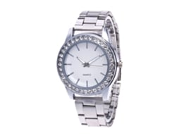 Relógio de Pulso Casual Fashion Simples com Pulseira de Stencil e Movimento de Quartzo (prata)
