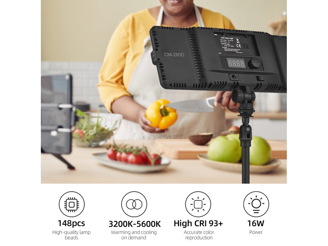 2026 luz Led para Vídeo e Fotografia, Painel Led Ajustável para Câmera, Luz de Estúdio Regulável