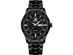 Lurelia Relógio Masculino, Data/calendário, Luminoso, Detalhes Com Strass, Aço Inoxidável, Abs, Dourado