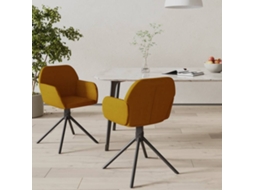 Vidaxl Cadeiras De Jantar Giratórias 2 Pcs Veludo Castanho