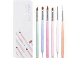 Canetas Para Unhas Artísticas, Conjunto De 6 Pincéis Para Esculpir Em Gel, Controle Preciso Da Ponta, Ponta Dupla