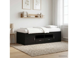 Vidaxl Estrutura De Cama Com Armazenamento Carvalho Preto 80 X 200 Cm