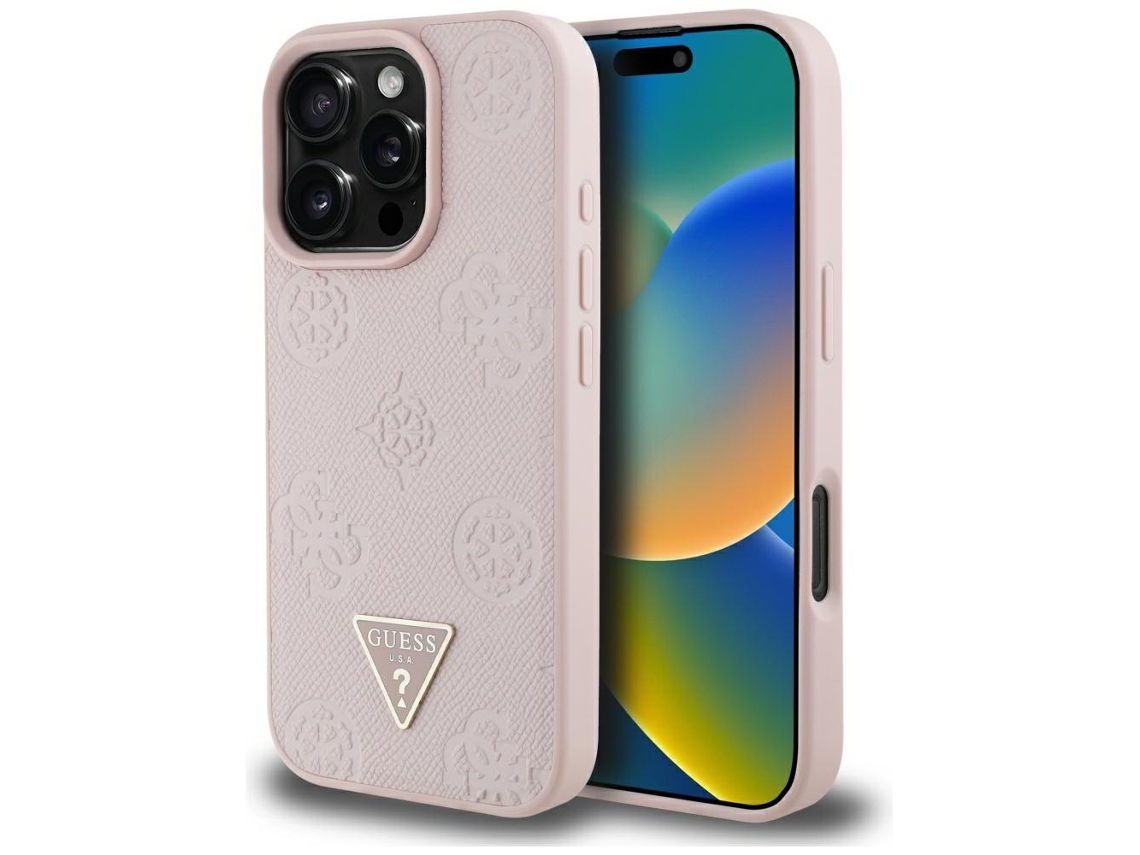 Capa Magnética Guess Para Magsafe Iphone 16 Pro Grão Hot Stamp