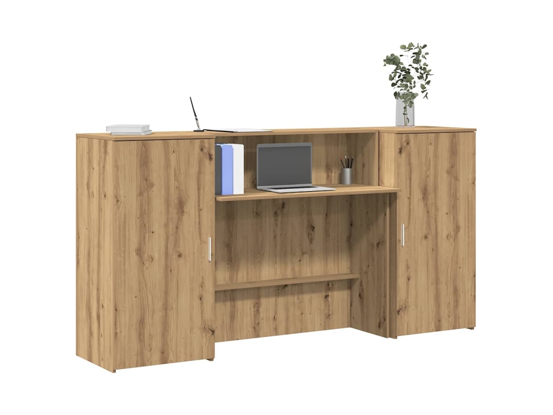 Vidaxl Balcão De Recepção 200x50x103,5 Cm Madeira Carvalho Artisiano