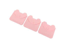 3 Sacos de Silicone para Armazenamento com Clip Rosa Ecológico