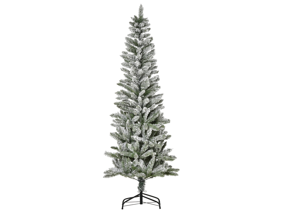 Árvore de Natal PVC e Aço Cor Verde e Branco Ø60x180 cm Homcom