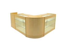 Conjunto de Balcões Comerciais MonsterShop Aries, Carvalho, CM60 2xK1200TB60, MDF e Vidro Temperado