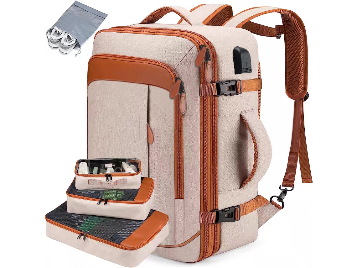 Mochila De Viagem Grande Para Cabine De Avião, Bagagem De Mão Anti-roubo, Cor Caqui.
