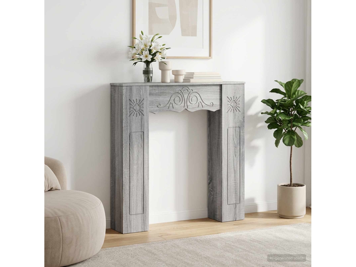 Vidaxl Moldura De Lareira Sonoma Cinzento 102 X 20 X 102 Cm