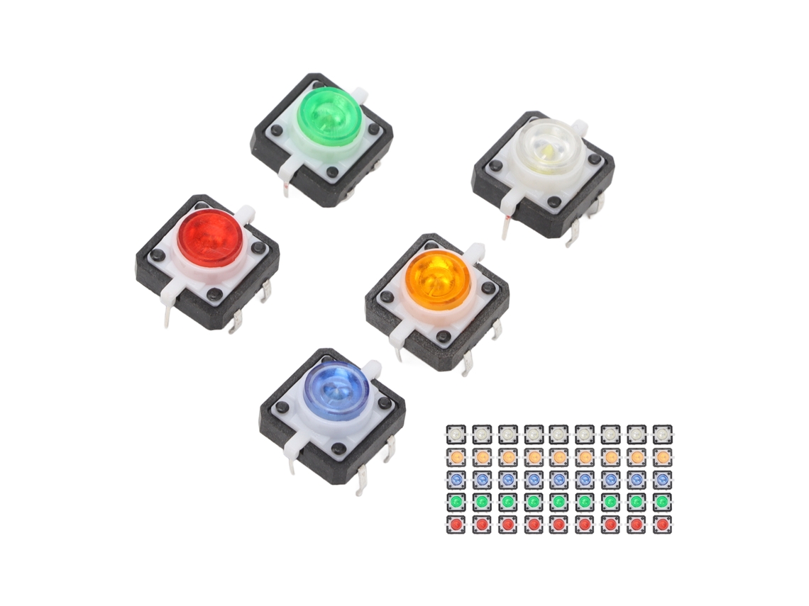 Laxiscreed Interruptor De Botão Mini Com Led Acionamento Momentâneo Em Várias Cores