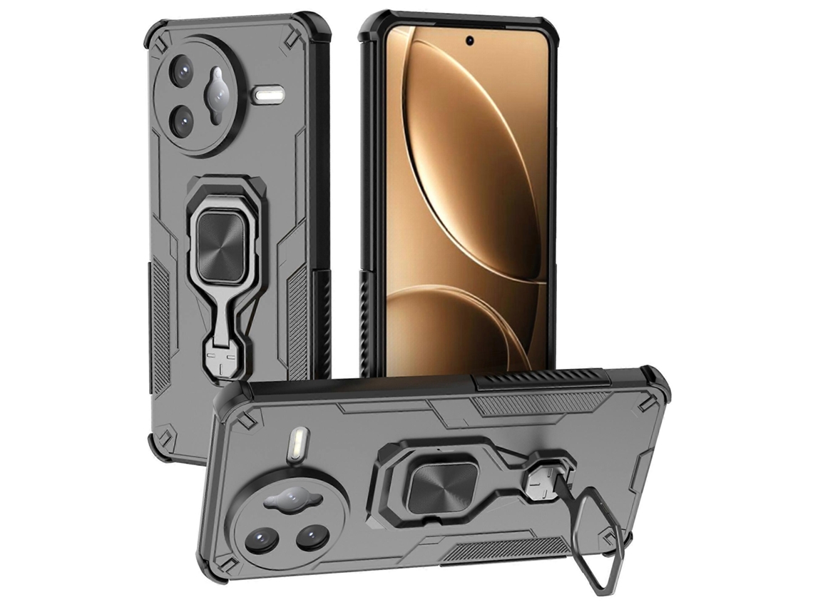 Capa Protetora Para Xiaomi Redmi K80 Pro 5g / Poco F7 Ultra 5g Com Anel Giratório E Suporte De Pc Tpu À Prova De Choque, Preta