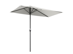 Guarda chuva de parede ORBITRA COMMERCE, meia lua, compacto, manivela, creme