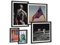 Conjunto De Pinturas Simbologia Americana Da História Espelharte (5 Peças)