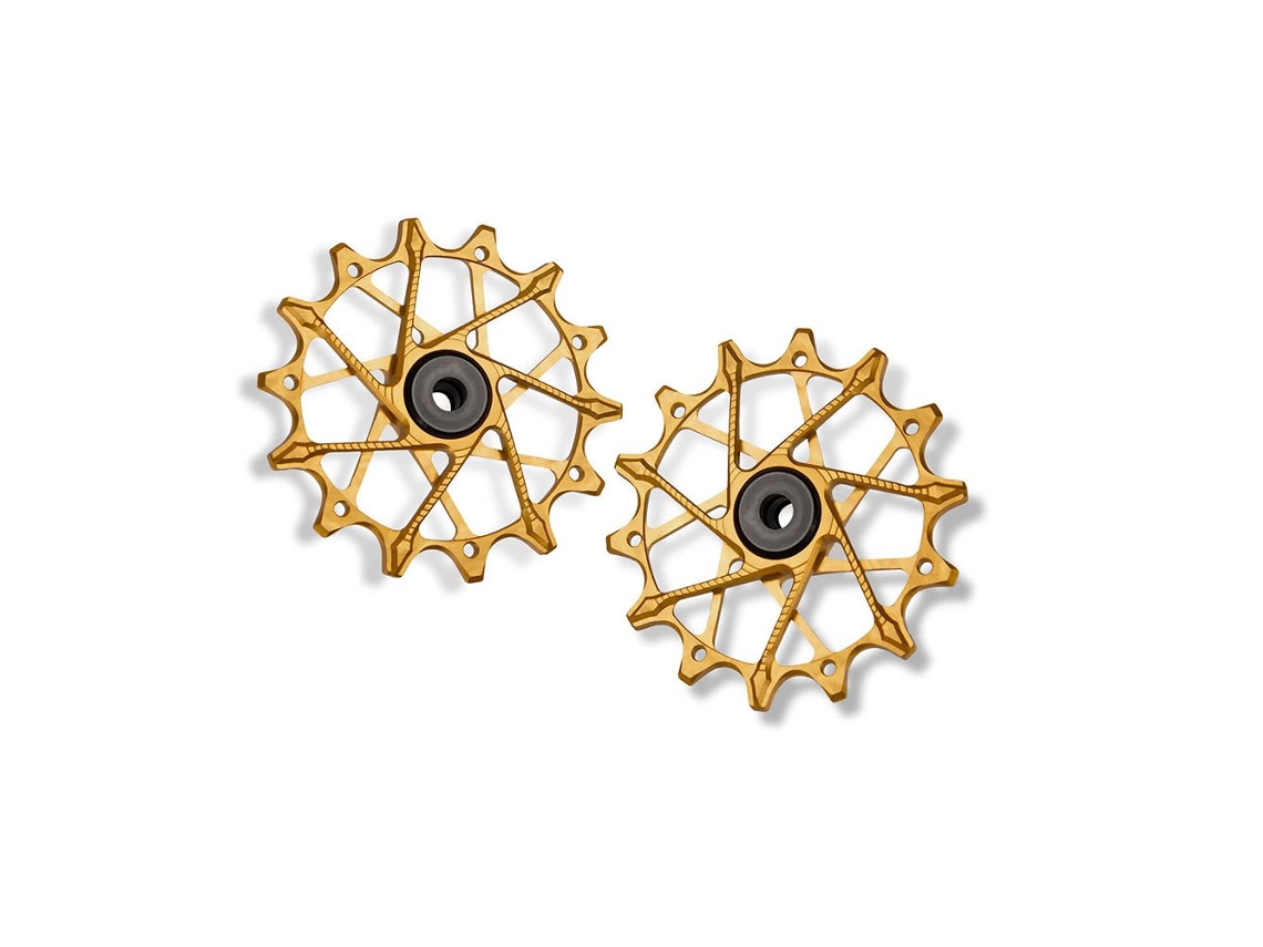 Conjunto de Polias Shimano Dourado 14-14Tgarbaruk