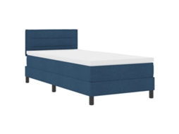 Conjunto 1 Cama Box Vidaxl Azul Tecido (100 X 200 Cm)