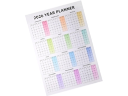 Calendário de Parede Anual de 2026 para Planejamento Diário em Casa e SFUSHOS