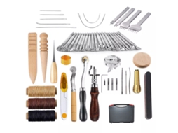 Kit de Ferramentas de Arte em Couro 59pcs para costura, gravura e corte S/MARCA