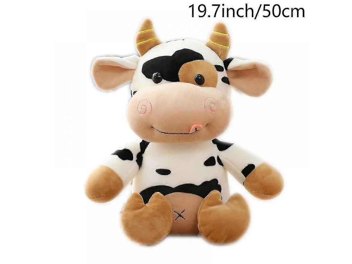 Pelúcia Vaca Macia 19,7 Polegadas, Fofa Vaca De Pelúcia Branca E Preta, Presente Ideal Para Aniversário, Festas E Natal Para Meninos E Meninas