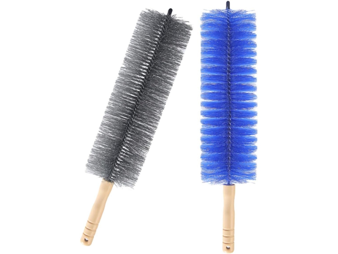 Escova De Pó Flexível Toddmomy Para Ventilador Pedestal, 2 Peças, Cabo Confortável De Madeira E Plástico Para O Verão