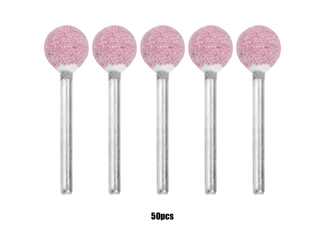 50 Peças De Cabeças De Esmerilamento Cerâmico Esféricas Para Ferramentas Rotatórias Bits De Polimento (3*12mm)