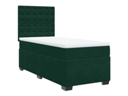 Cama com Molas/colchão 80x200 Cm Veludo Verde escuro MAISON EXCLUSIVE