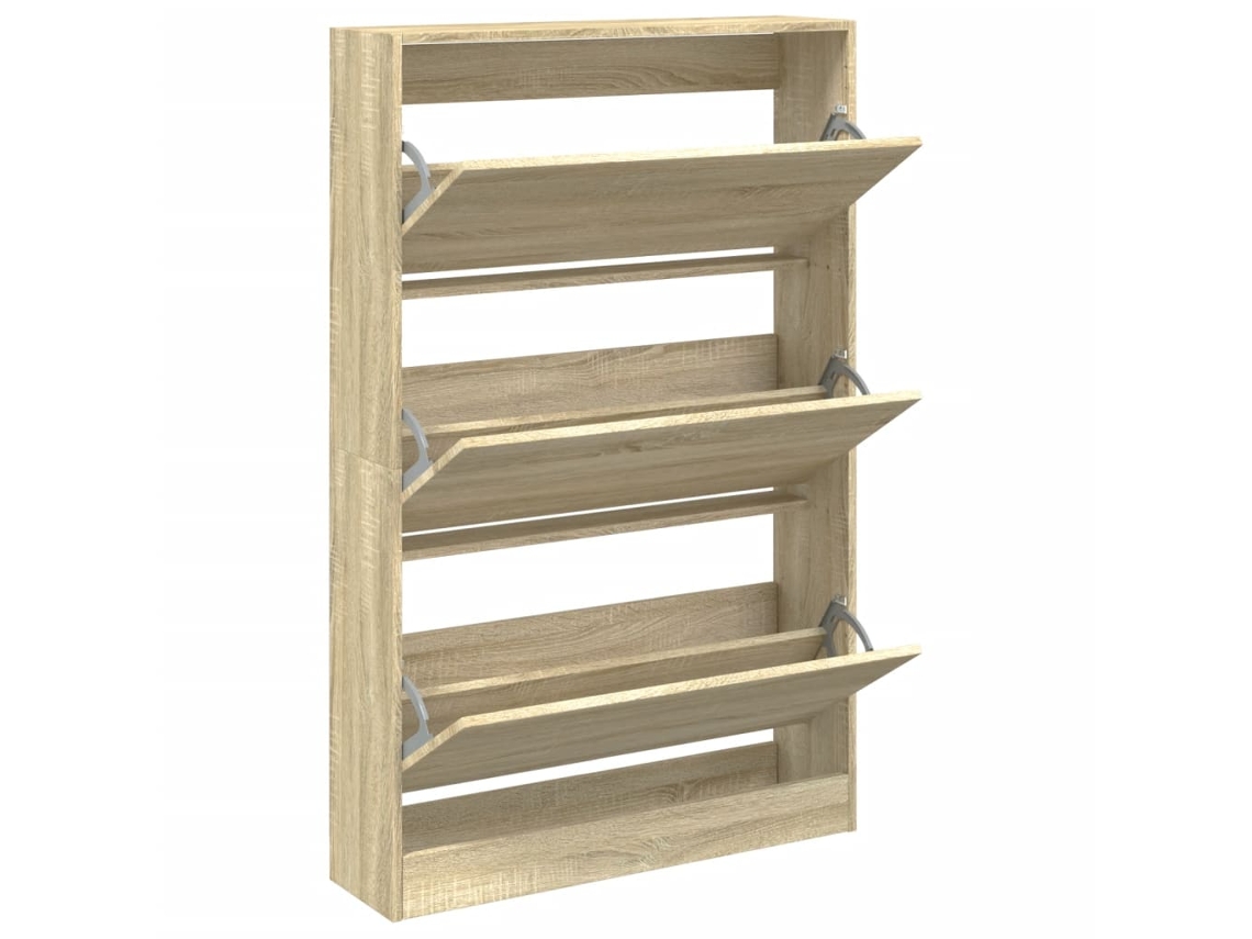 Shoe Cabinet, Shoe Cabinets Vidaxl Marrom Madeira Processada (80 X 21 X 125.5 Cm)