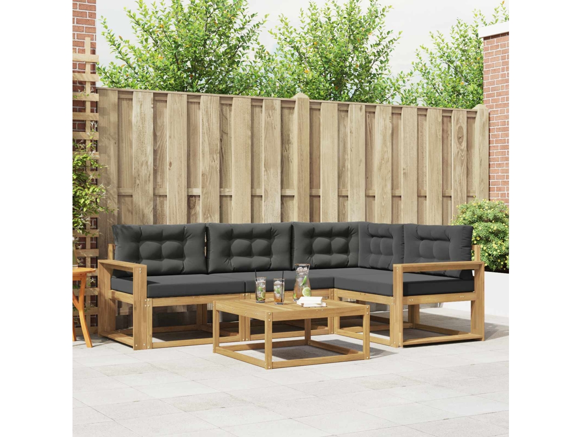 Vidaxl Conjunto De Sofás Para Exterior 5 Pcs Branco E Antracite