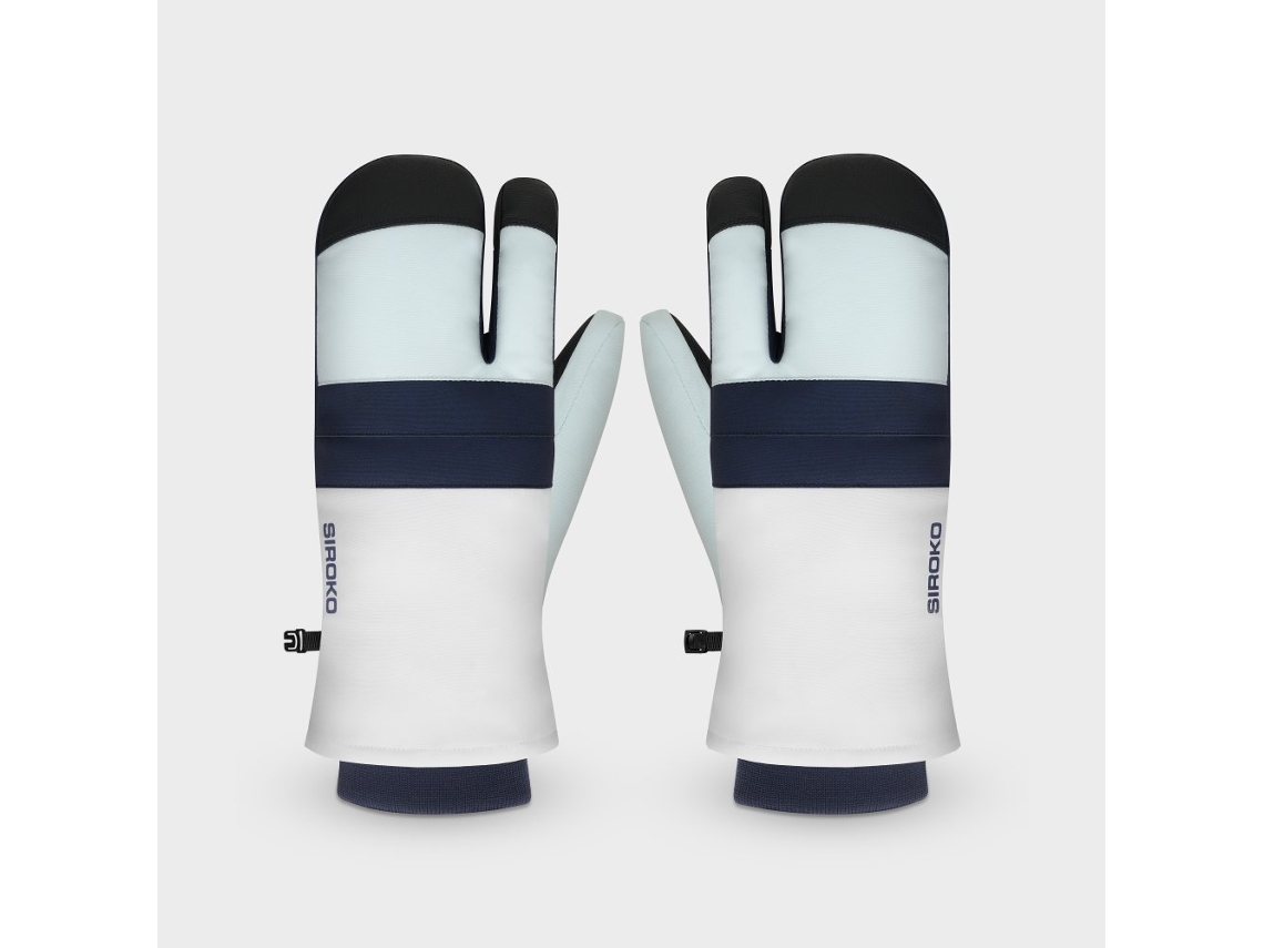 Luvas De Ski De 3 Dedos Homem E Mulher Glisse White Branco Siroko