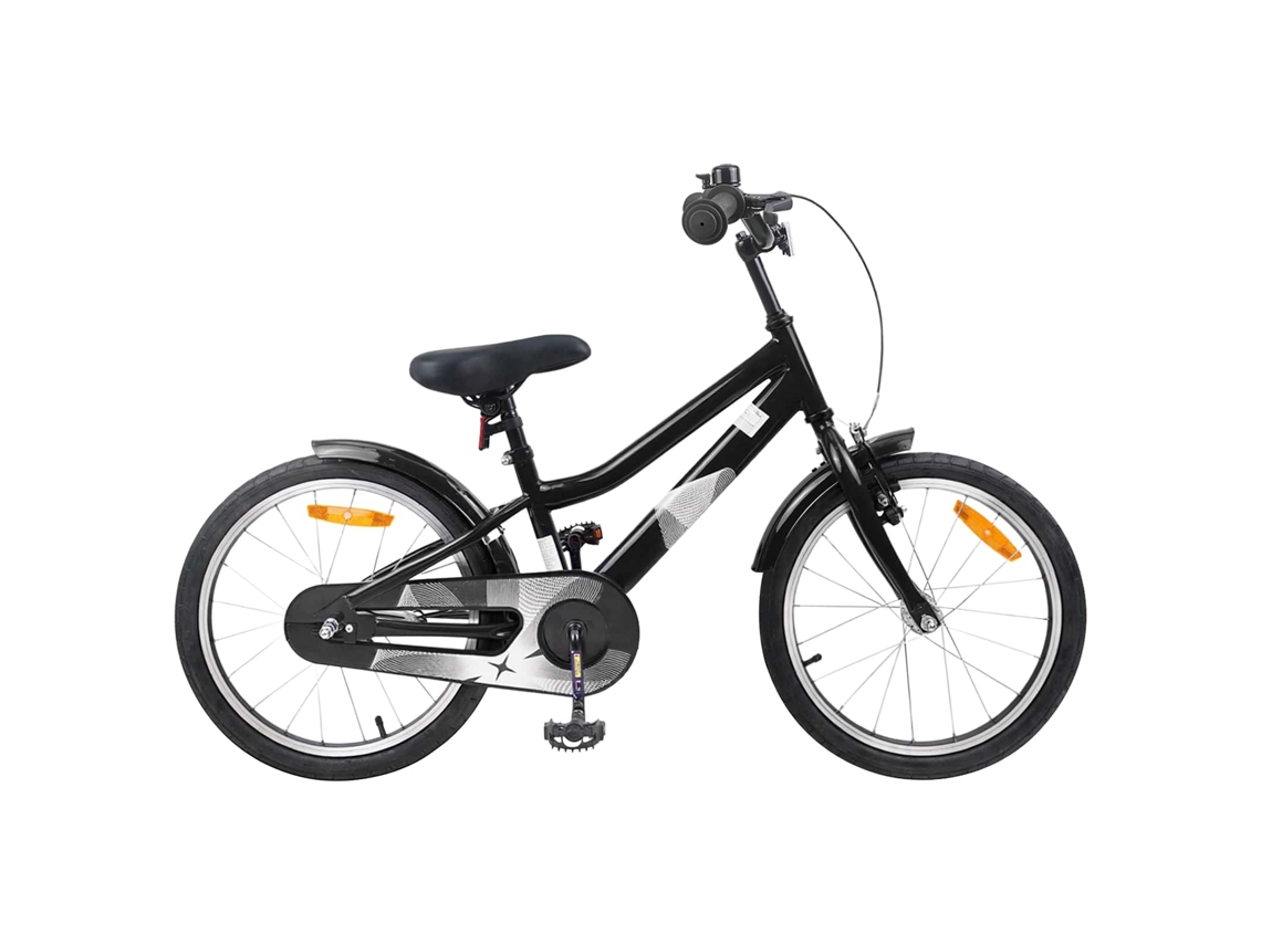 Vidaxl Bicicleta Infantil 18 Polegadas Para 5-7 Anos Preto