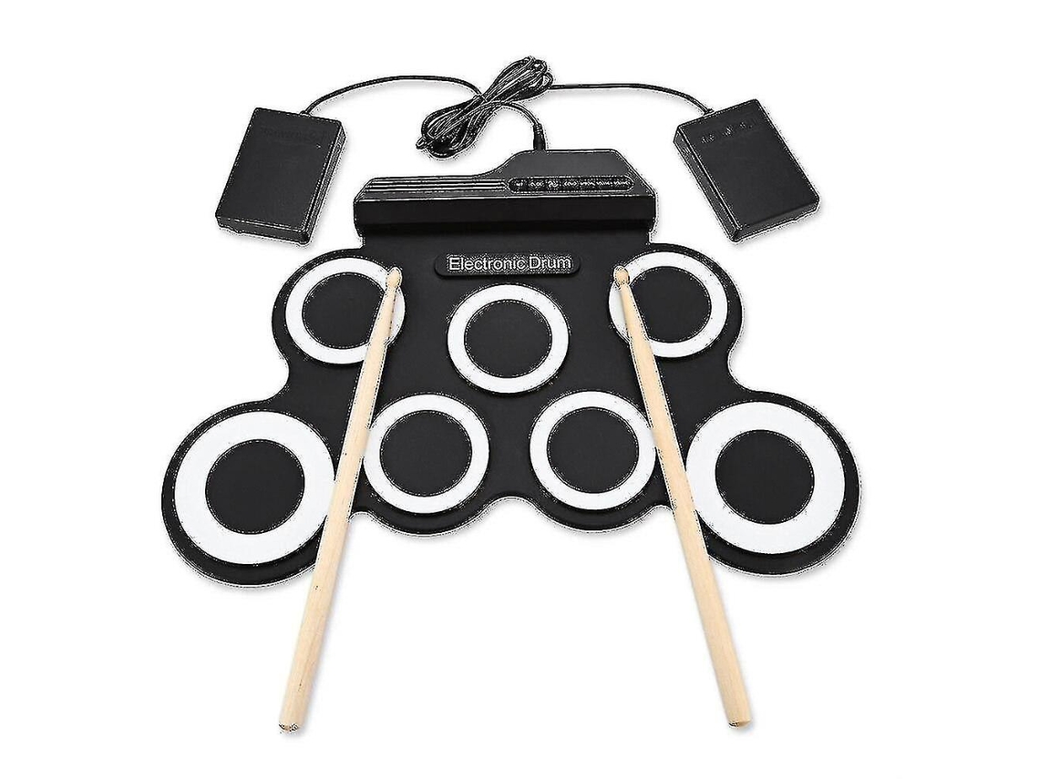 Silicon Drum Set Digital Electronic Roll Up Drum Kit Compact Size Usb 7 Drum Pads