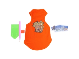 Camiseta Para Cães Bonita Suave E Transpirable Com Pedras Strass Para Filhotes Decoração Proteção Laranja S