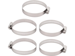 Conjunto de 5 Abraçadeiras Americanas Aço Semi resistente com Faixa Aperto 46 70mm e Largura 12mm CHABERLU