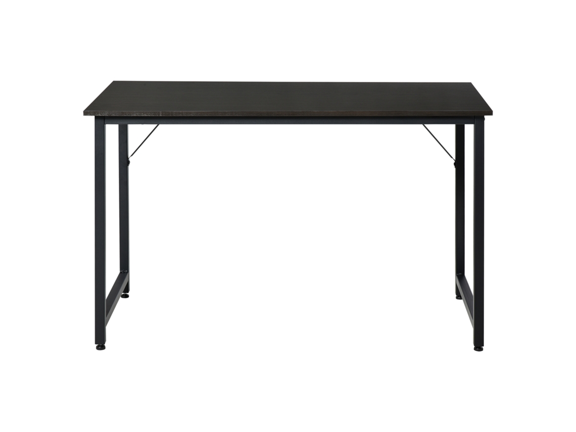 Secdretária Mesa De Computador Com Pés Ajustáveis E Estrutura Em Aço Secretária Estilo Moderno 120x60x73 Cm Marrom Escuro E Preto