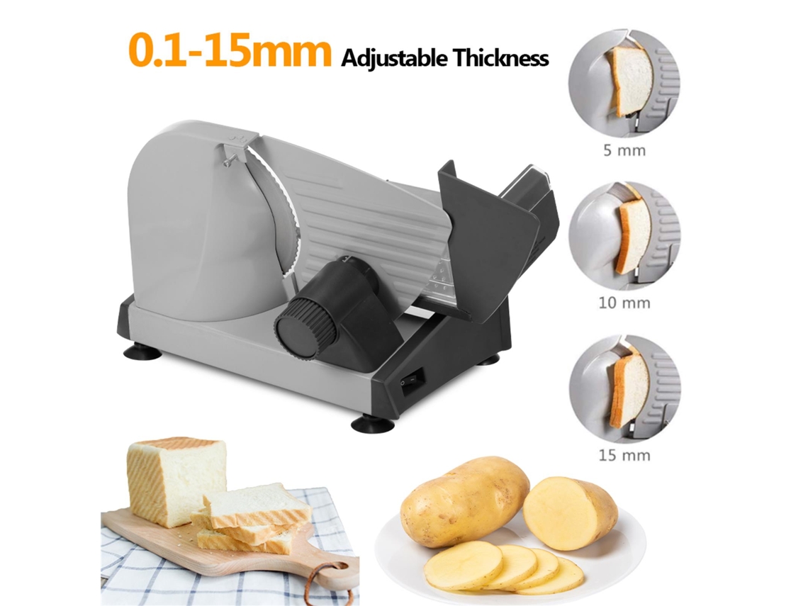 Fatiador elétrico 180w, carne, fruta, legumes, pão, aço inox