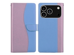 Capa De Couro Bicolor Com Relevo Para Celular