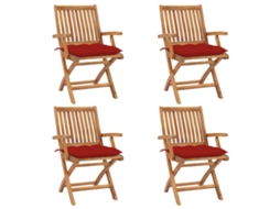Folding Chair, Folding Chairs Vidaxl Vermelho Madeira (n/a)