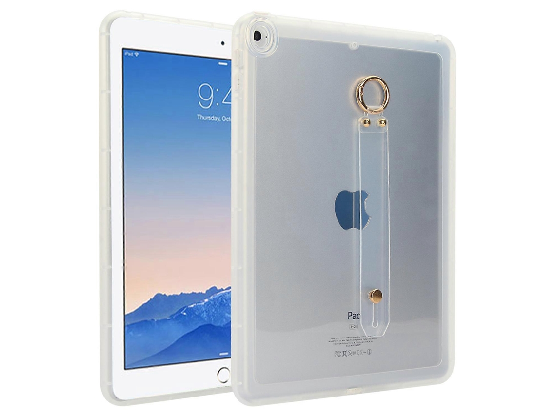 Capa Hengrongshen para iPad Air 2 de 9,7 polegadas (2017), capa de TPU à prova de choque com alça de pulso, transparente (2018)