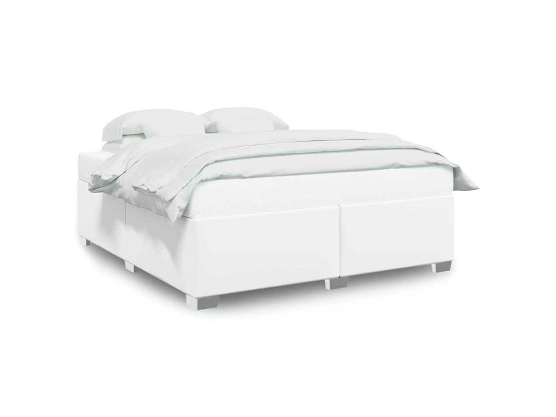 Bed Frame, Bed Frames Vidaxl Branco Couro Artificial (200 X 200 Cm)